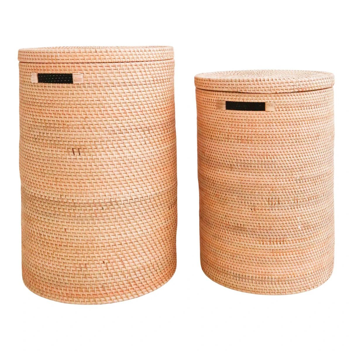 Laundry Basket with Lid Storage Basket made from Rattan SARI (2 sizes) by Soeji