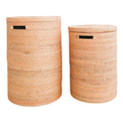 Laundry Basket with Lid Storage Basket made from Rattan SARI (2 sizes) by Soeji