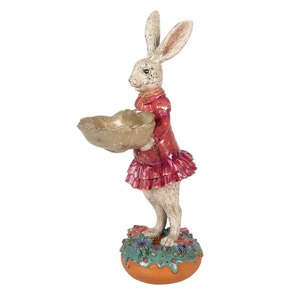 Decoration Statue Rabbit 11x14x30 cm Beige Plastic by Clayre & Eef.