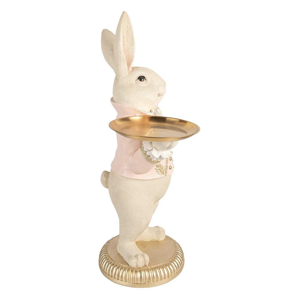 Dekorationsstatue Hase 39x24x70 cm Beige Kunststoff von Clayre & Eef.