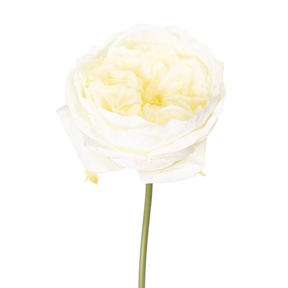 Artificial flower Rose 35 cm White Plastic by Clayre & Eef.