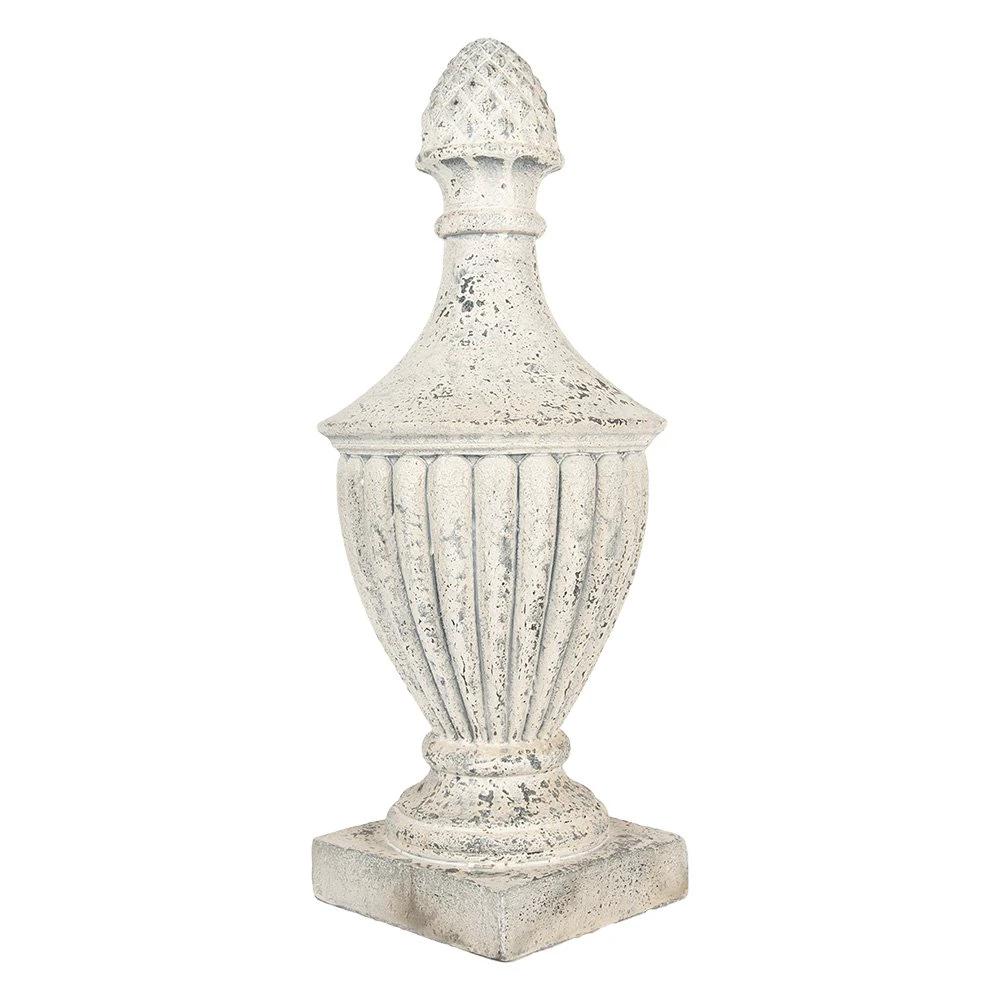 Dekorationsornament 26x26x64 cm beiges Keramikmaterial von Clayre & Eef.