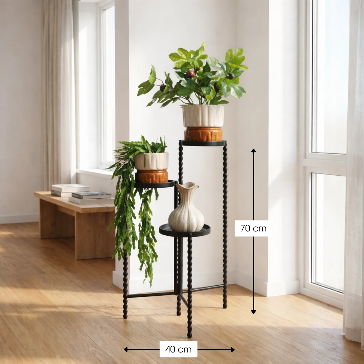 Plant stand Salvo Black by Mica Decorations
