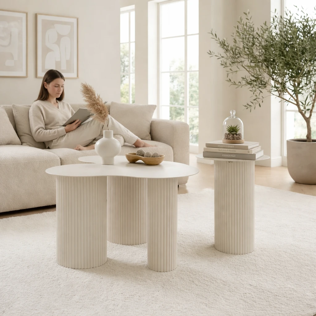 Side table Lux Off-white by Mica Decorations