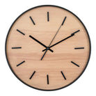 Camden Wall Clock - Black/Natural, Glass, Plastic, Ø35 cm by EMIRELLE