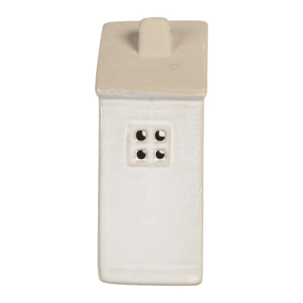 Decoration house with LED 8x5x12 cm Beige ceramics by Clayre & Eef.