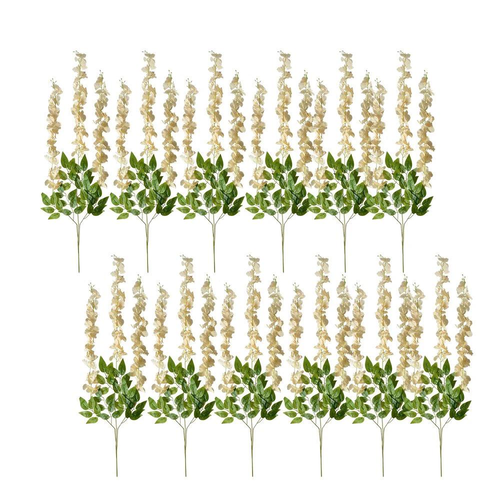 Artificial Flowers Set of 12 110 cm Yellow Plastic by Clayre & Eef.
