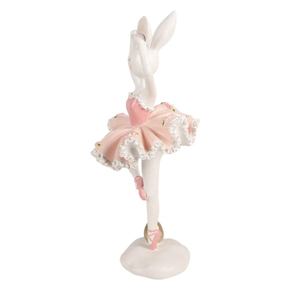 Decoration Statue Rabbit 16x16x35 cm White Plastic by Clayre & Eef.