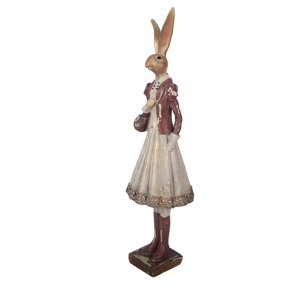 Decoration Statue Rabbit 10x9x32 cm Gold-colored Plastic by Clayre & Eef.