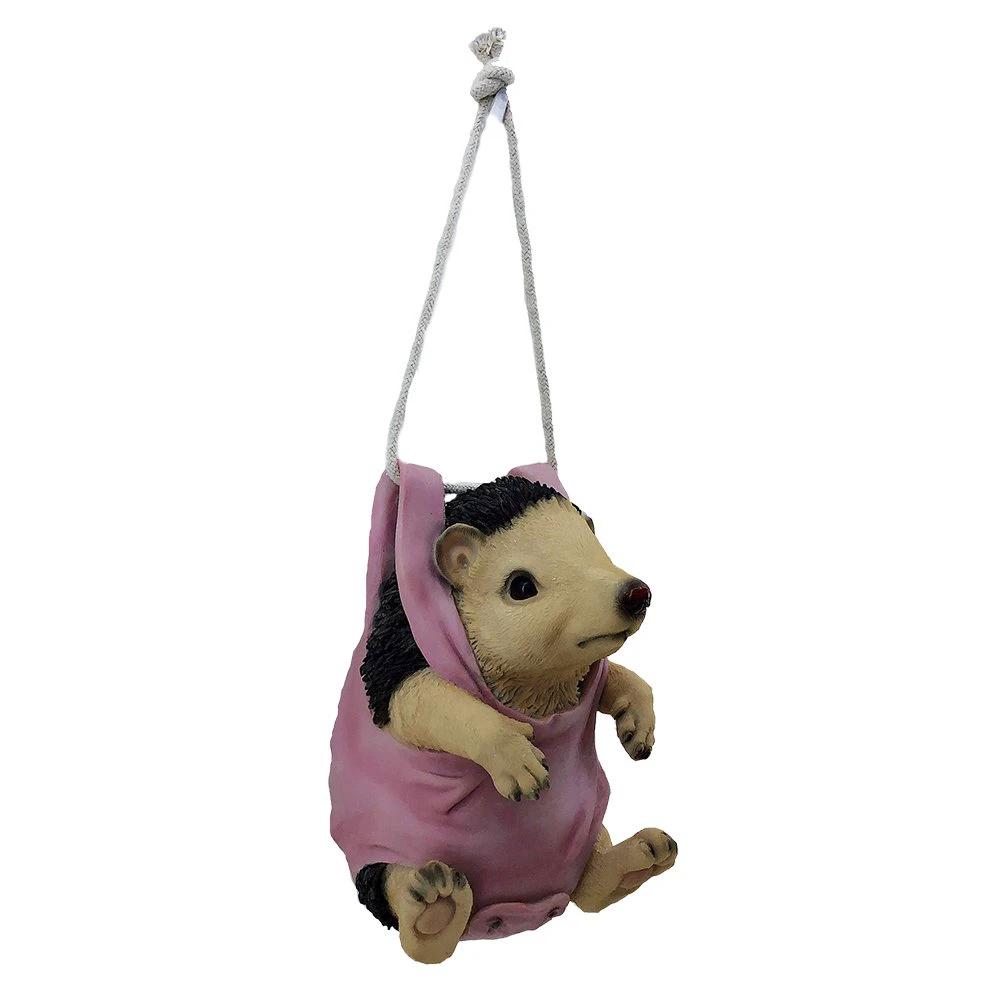 Christmas pendant hedgehog 13x10x17 cm brown pink plastic Christmas bauble by Clayre & Eef.
