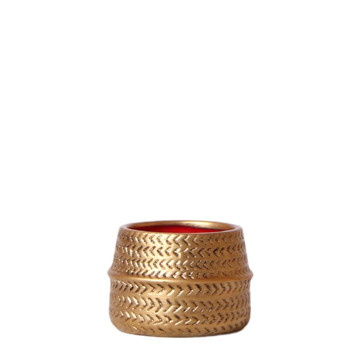 Hummingbird Home | Groove flower pot - Golden ceramic decorative pot - pot size - Ø6cm by Kolibri Company
