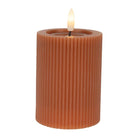 LED Kaars Ø 8x13 cm Bruin Wax by Clayre & Eef.