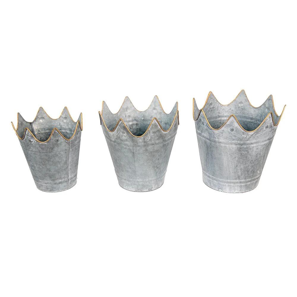 Decoration plant holder (3) Ø 29x29 / Ø 26x27 / Ø 22x24 cm by Clayre & Eef.