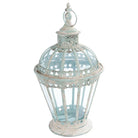 Lantern Ø 29x55 cm white iron candle holder by Clayre & Eef.
