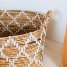 Boho Laundry Basket – Square Shelf Basket – Woven Storage Basket – Plant Basket – Decorative Basket Made of Banana Fibre GANDARIA (2 sizes) by Soeji