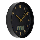 Amiens Wall Clock - Black, Plastic, Glass, LCD, Ø25cm by EMIRELLE