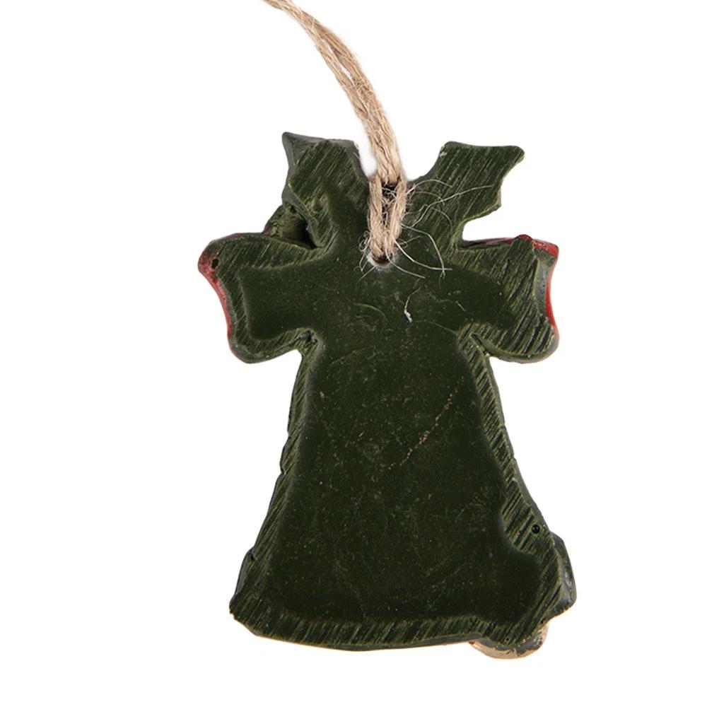 Kersthanger Bel 4x1x5 cm Groen Kunststof by Clayre & Eef.