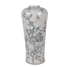 Vase Ø 17x39 cm Weiß-Blau Keramik von Clayre & Eef.