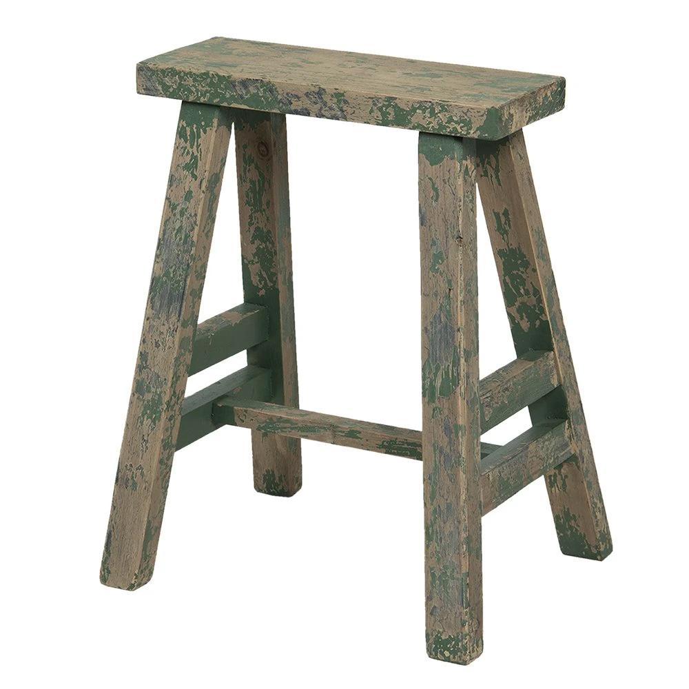 Plant table 39x29x47 cm Green wood plant stand by Clayre & Eef.