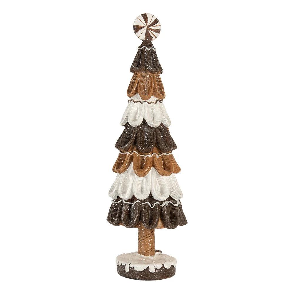 Decoration Christmas tree Ø 12x39 cm Brown Plastic by Clayre & Eef.