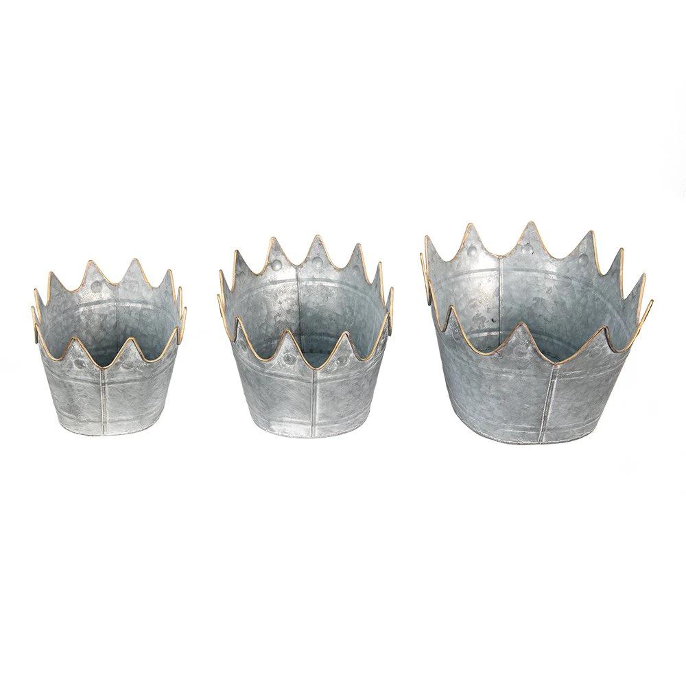Decoration plant holder (3) 40x27x19 / 34x23x18 / 29x22x16 cm by Clayre & Eef.