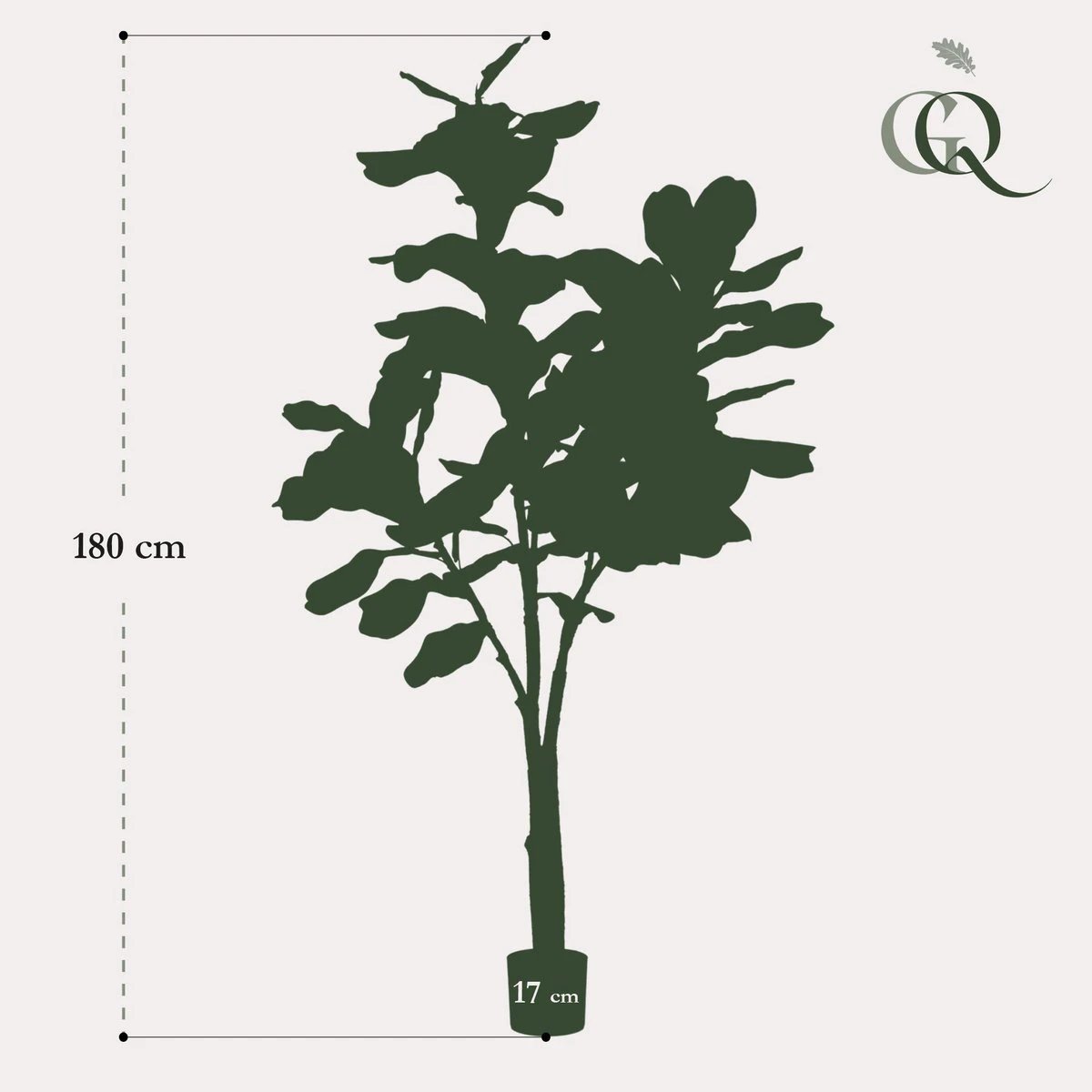 Art plant - Ficus Lyrata - Tobacco Plant - 180 cm by Green boutiQ