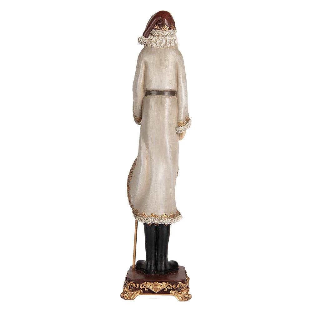 Christmas decoration image Santa 10x10x42 cm Gray plastic by Clayre & Eef.