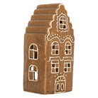 Tea light holder House 8x7x16 cm Brown Ceramic by Clayre & Eef.