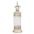 Lantern Ø 17x55 cm Beige iron candle holder by Clayre & Eef.