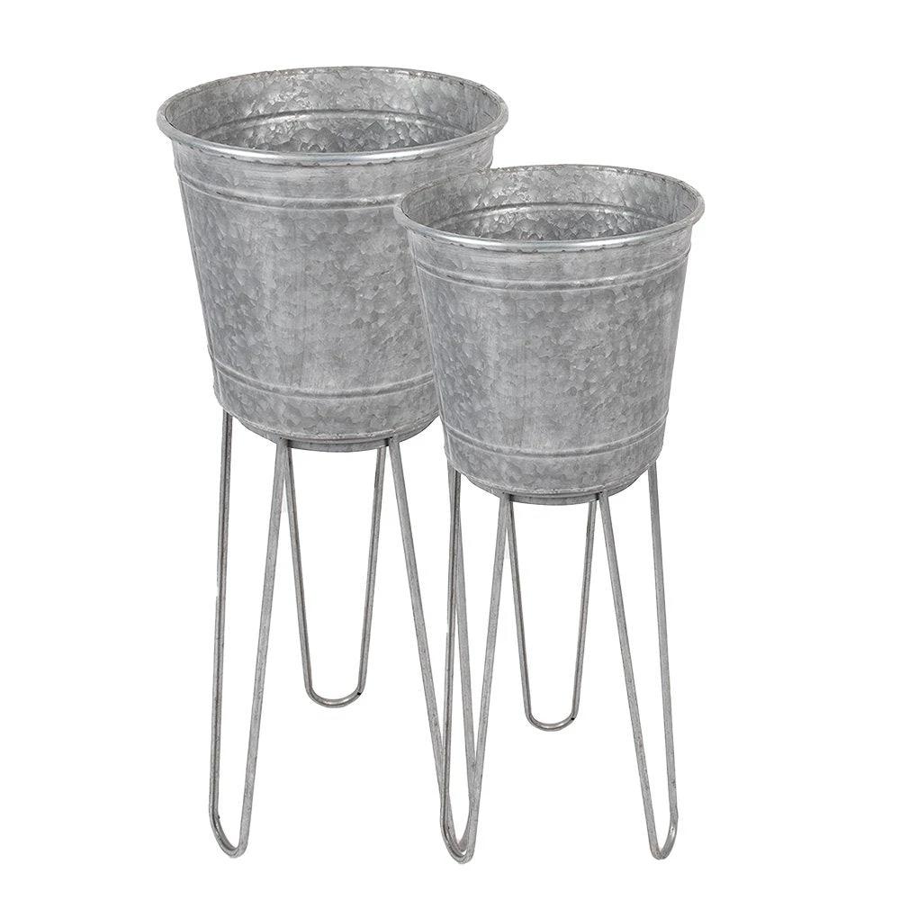 Dekorativer Pflanzenhalter (2) Ø 35x31/87 / Ø 31x27/76 cm von Clayre & Eef.