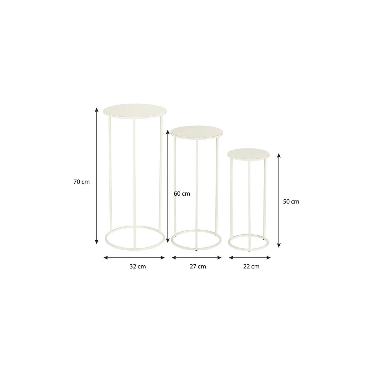 Side table set Quinty Off-white by Mica Decorations