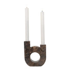 Candle Holder - Marble, Brown, 12x3.5x14cm by EMIRELLE