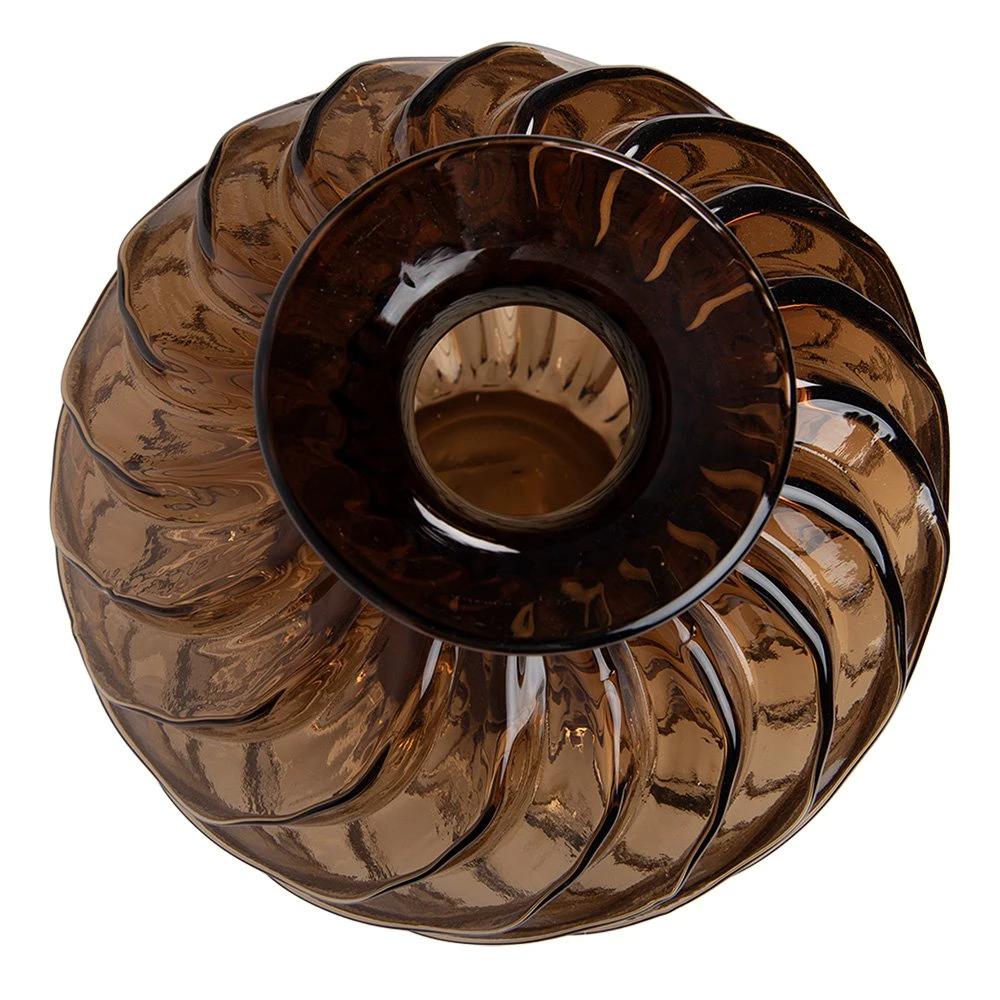 Vase Ø 19x21 cm Brown Glass by Clayre & Eef.