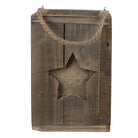 Relief light 19x19x28 cm brown wood star candle holder by Clayre & Eef.