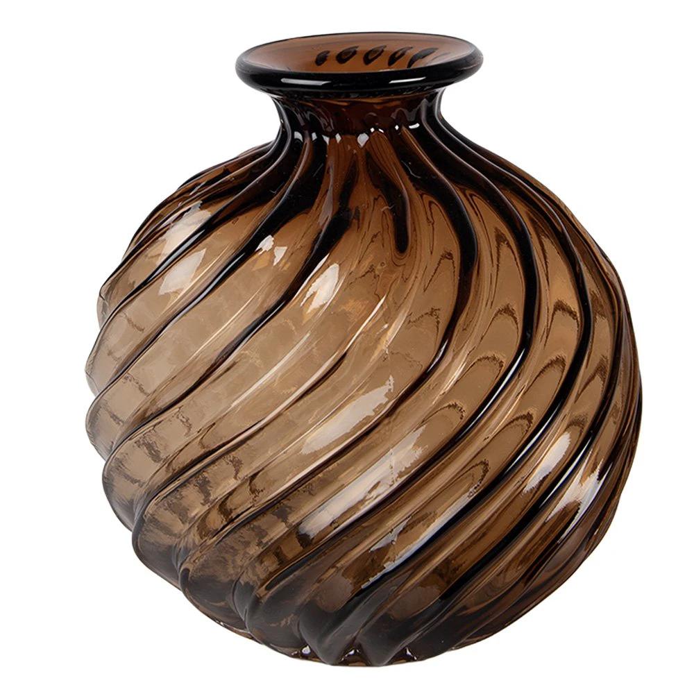 Vase Ø 19x21 cm Brown Glass by Clayre & Eef.