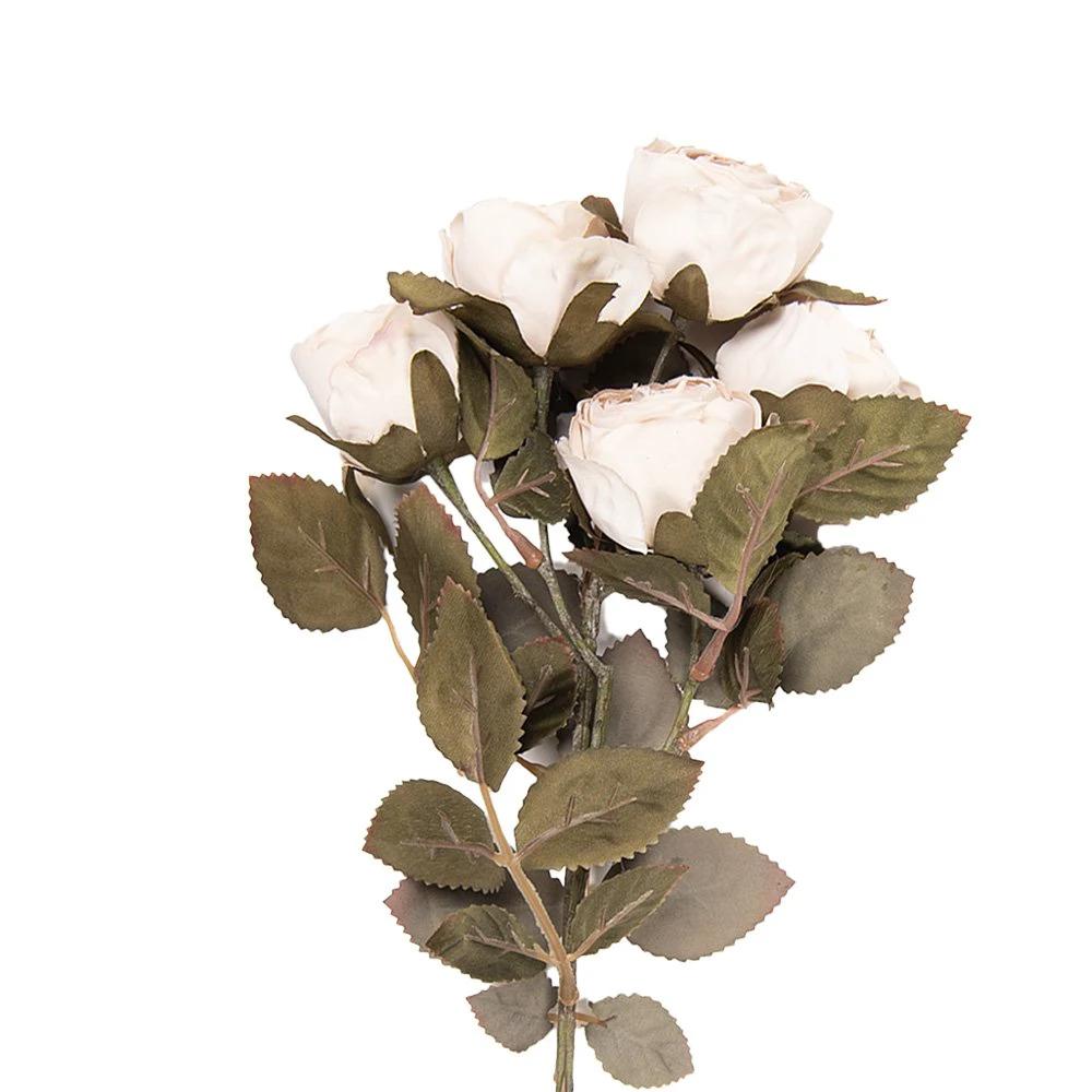Kunstblume Rose 43 cm Beige Kunststoff von Clayre & Eef.