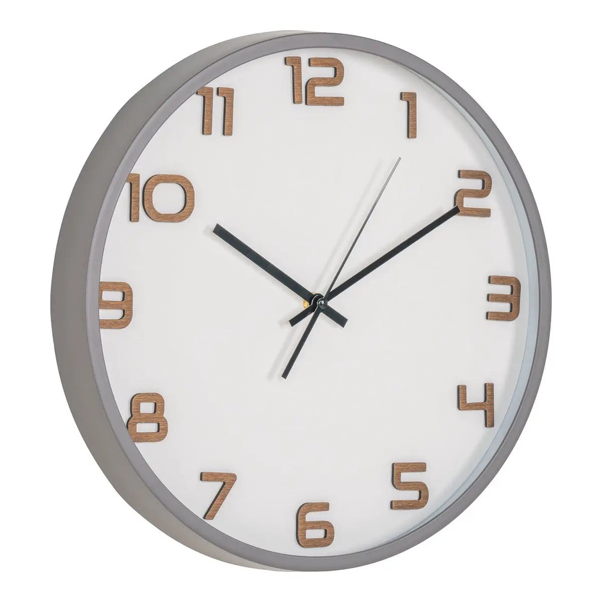 Greenwich Wall Clock - Grey, Glass, Plastic, Ø35cm by EMIRELLE