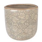 Flowerpot Ø 20x19 cm Gray Ceramic by Clayre & Eef.