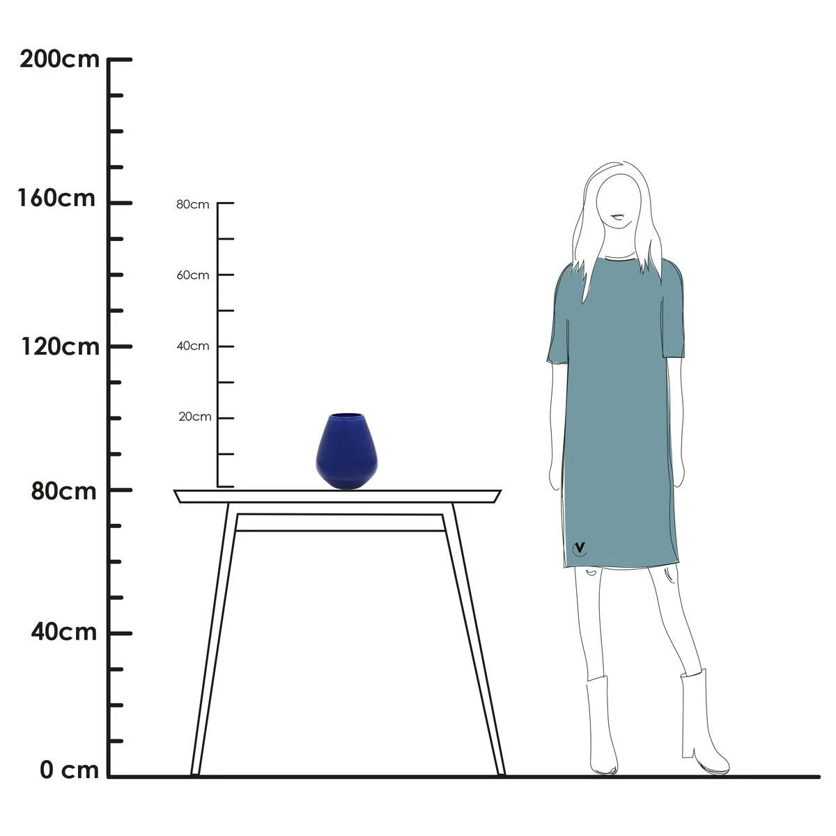 Vaas - Tasman S bright blue by Vase The World