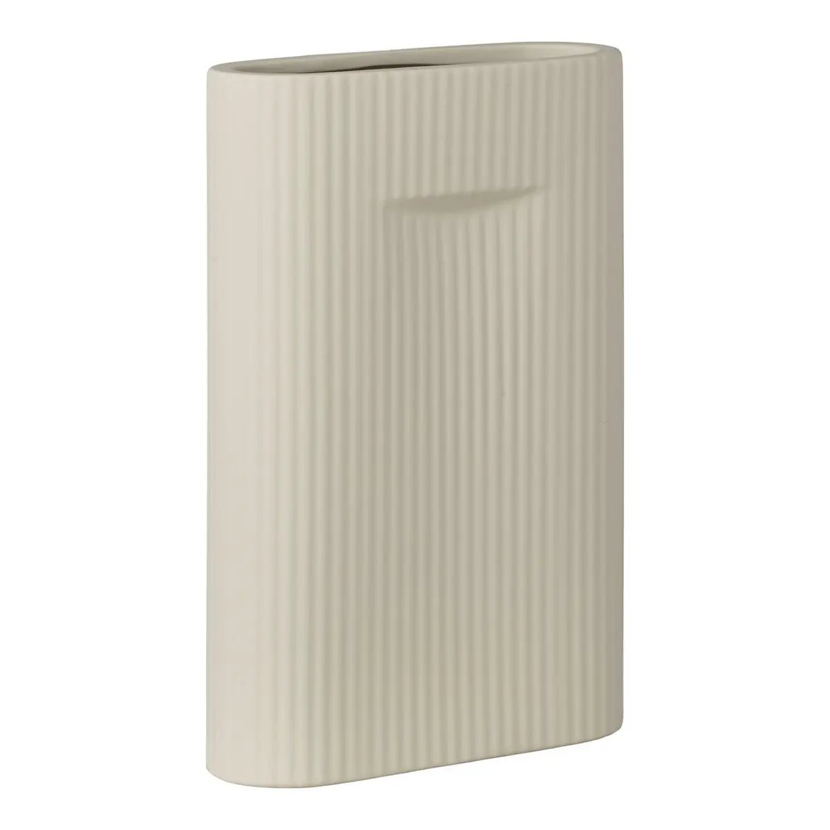 Vase - Vase in ceramic, grey, 16,5x6,5x26 cm by EMIRELLE