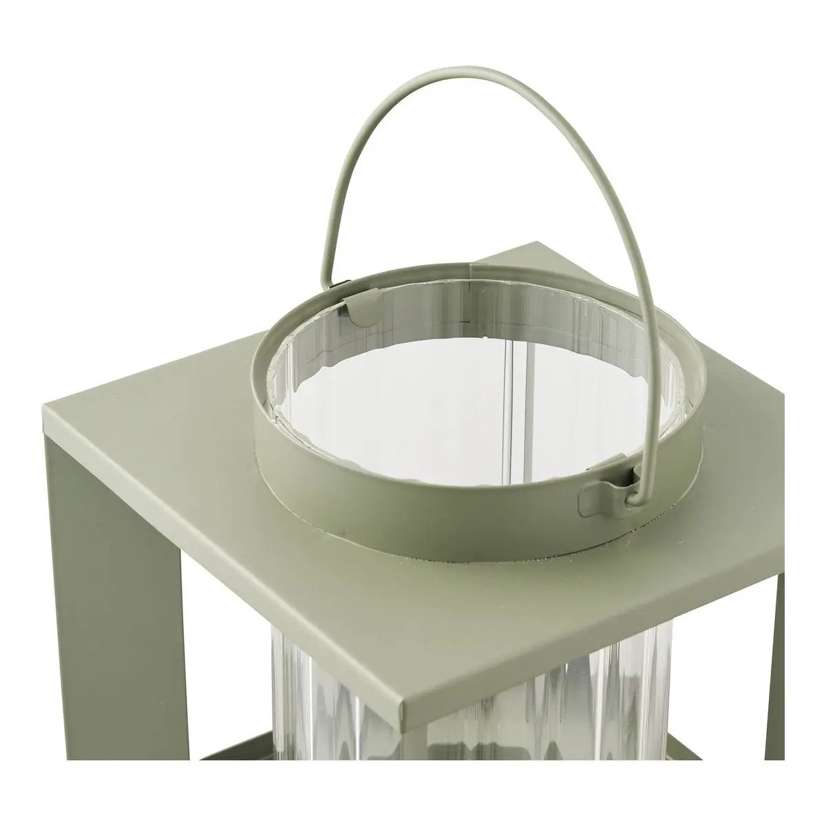 Lohals Lantern, glass/metal, green, 18x18x20,5 cm by EMIRELLE