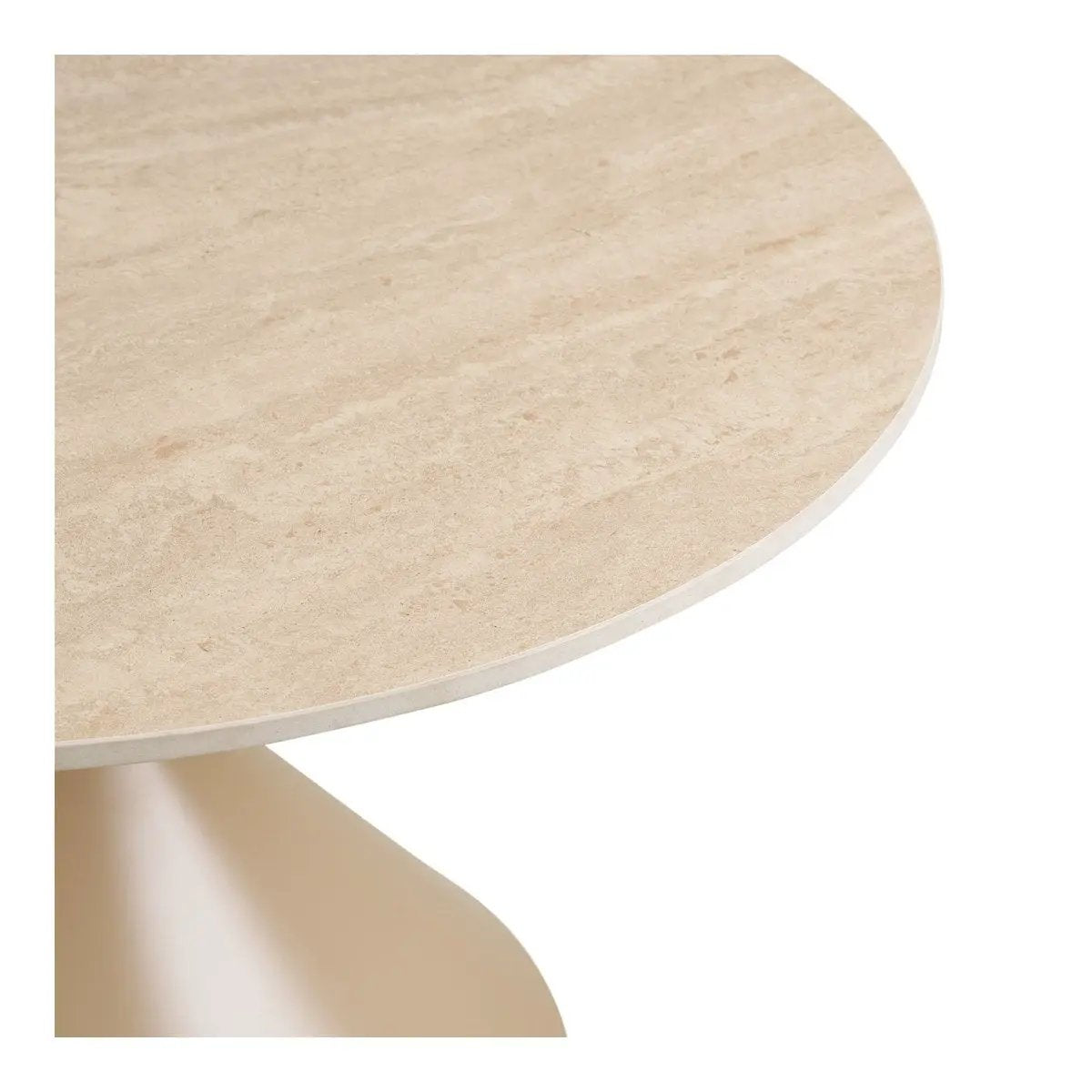 Annecy Coffee table, ceramic table top/steel, travertine/sand, ø70x41 cm by EMIRELLE
