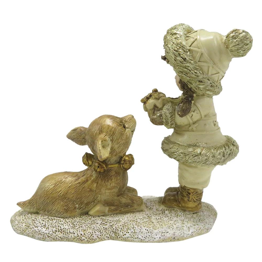 Dekoration Kind mit Hirsch 12x6x12 cm von Clayre & Eef.
