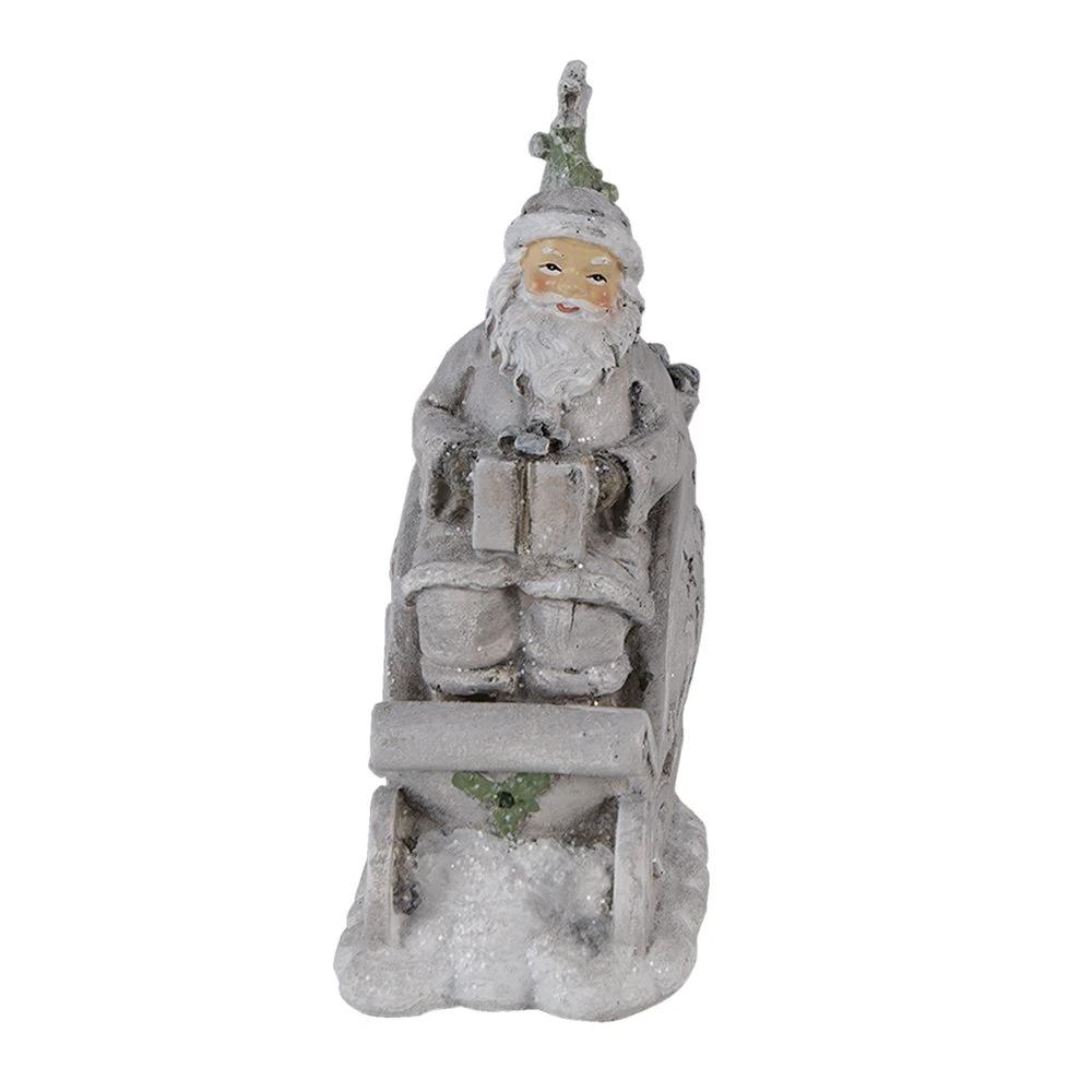 Decoration Santa in sleigh 10x6x13 cm by Clayre & Eef.