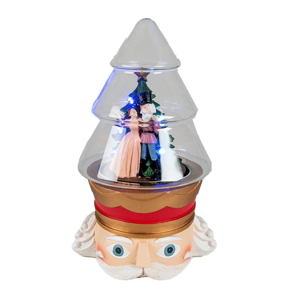 Bell jar with nutcracker and LED 15x13x24 cm / 2xAAA by Clayre & Eef.