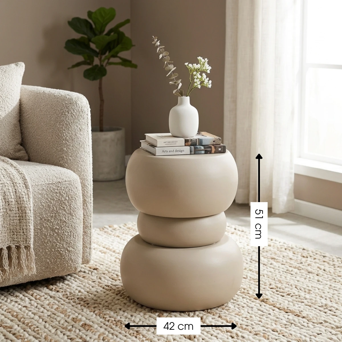 Side table Zea Off-white by Mica Decorations