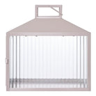 Lucca Lantern - Beige/Grey, Metal/Glass, 26.5x13x26.5 cm by EMIRELLE