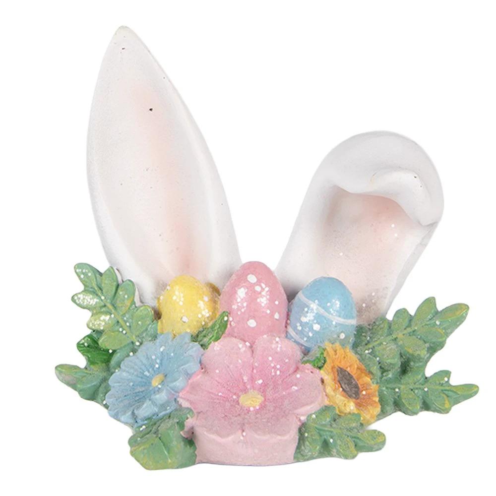 Decoration Statue Rabbit 12x9x11 cm White Plastic by Clayre & Eef.