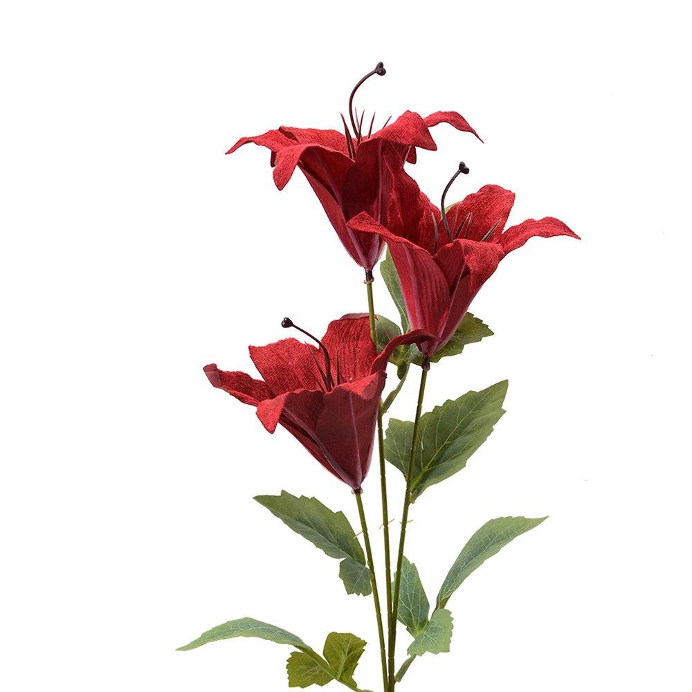 Artificial flower 72 cm red plastic by Clayre & Eef.