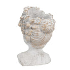 Flower Pot Indoor Woman 14x14x22 cm Gray Stone Plant Pot by Clayre & Eef.
